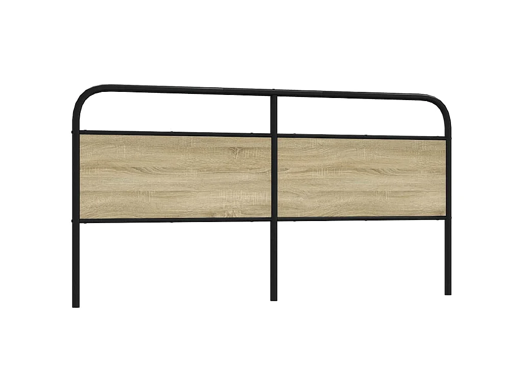 Vervangend hoofdbord 180 cm staal en bewerkt hout sonoma eikenkleurig