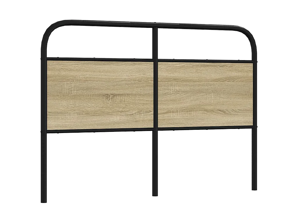 Vervangend hoofdbord 120 cm staal en bewerkt hout sonoma eikenkleurig