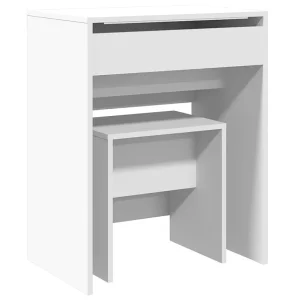 Kaptafel met krukje 60x40x113,5 cm wit Kaptafel met krukje 60x40x113,5 cm wit
