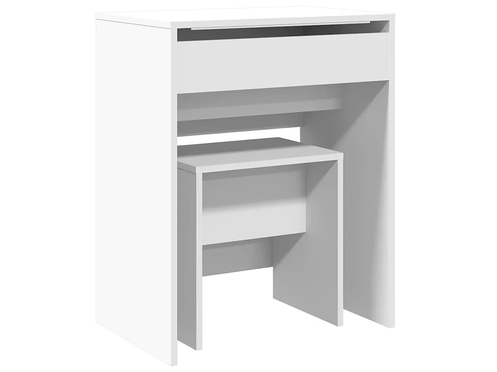 Kaptafel met krukje 60x40x113,5 cm wit