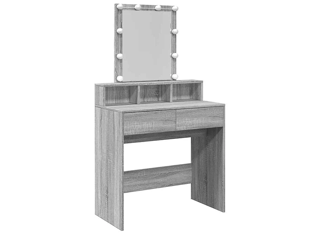 Kaptafel met LED 80x41x144,5 cm grijs sonoma eikenkleurig