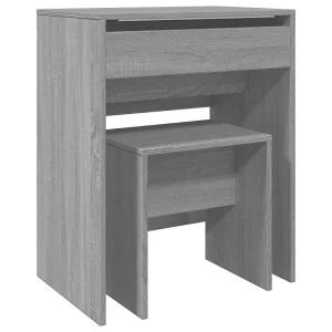 Kaptafel met krukje 60x40x113,5 cm grijs sonoma Kaptafel met krukje 60x40x113,5 cm grijs sonoma