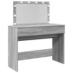 Kaptafel met LED-verlichting 100x40x120 cm grijs sonoma Kaptafel met LED-verlichting 100x40x120 cm grijs sonoma