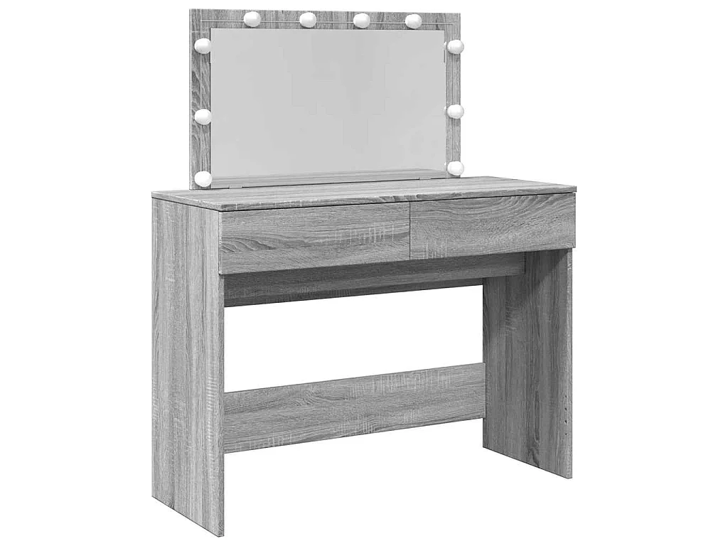 Kaptafel met LED-verlichting 100x40x120 cm grijs sonoma