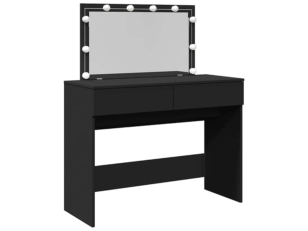 Kaptafel met LED-verlichting 100x40x120 cm zwart