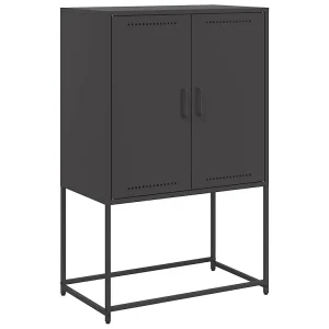 Hoge kast 68,5×38,5×107 cm staal zwart Hoge kast 68,5×38,5×107 cm staal zwart