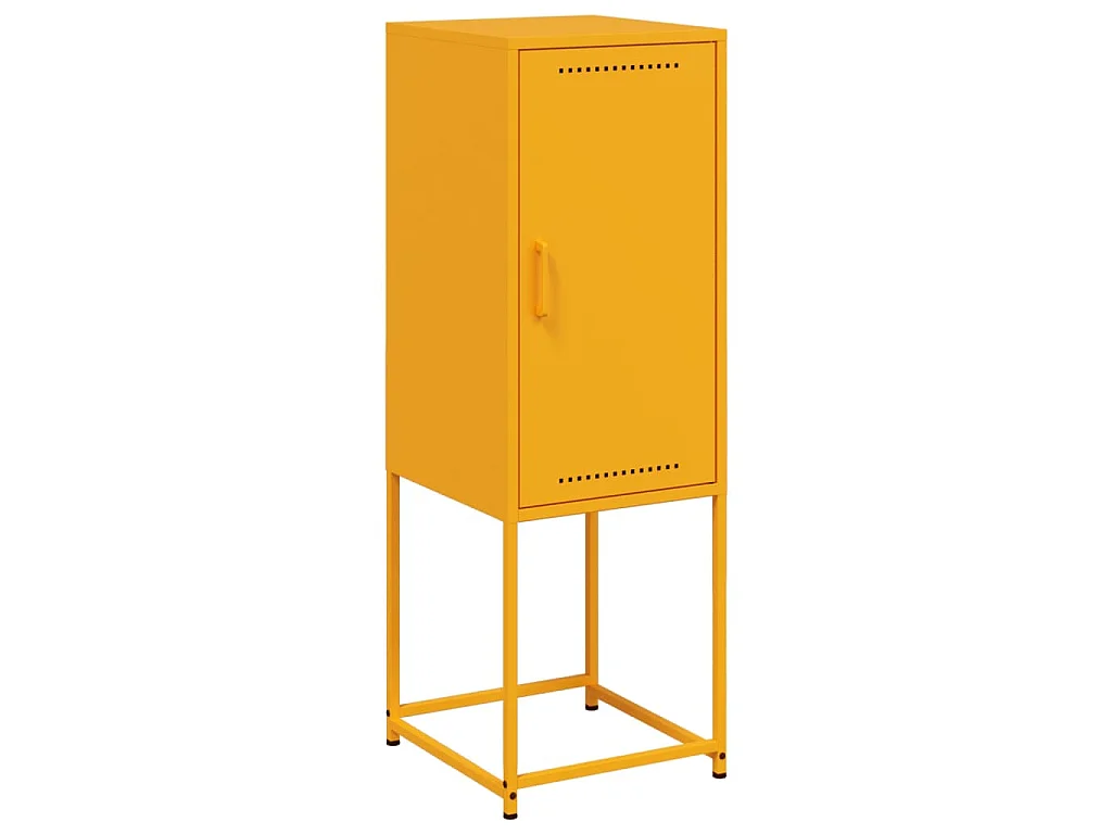 Hoge kast 36x39x107 cm staal mosterdgeel