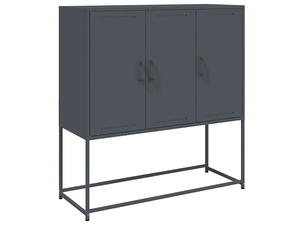 Hoge kast 100,5x39x107 cm staal antracietkleurig