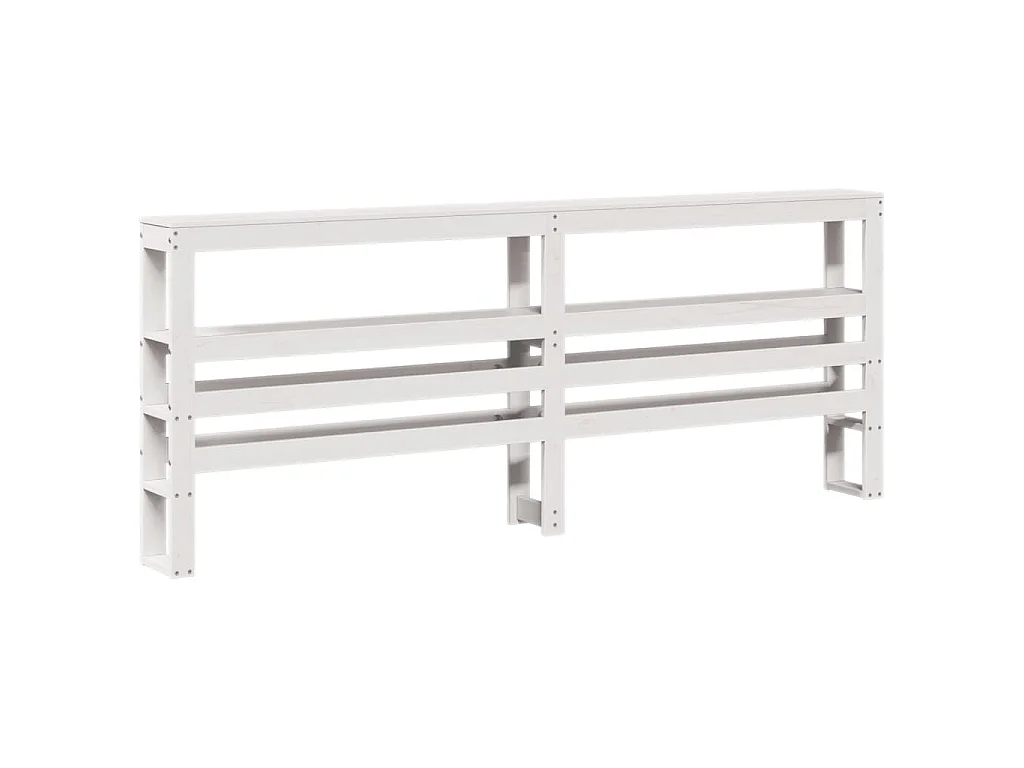 Hoofdbord met schappen 180 cm massief grenenhout wit