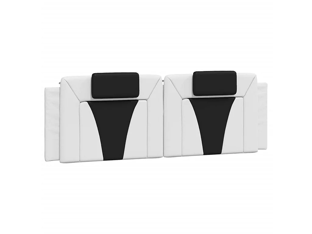 Hoofdbordkussen "Viana" 160 cm kunstleer wit en zwart