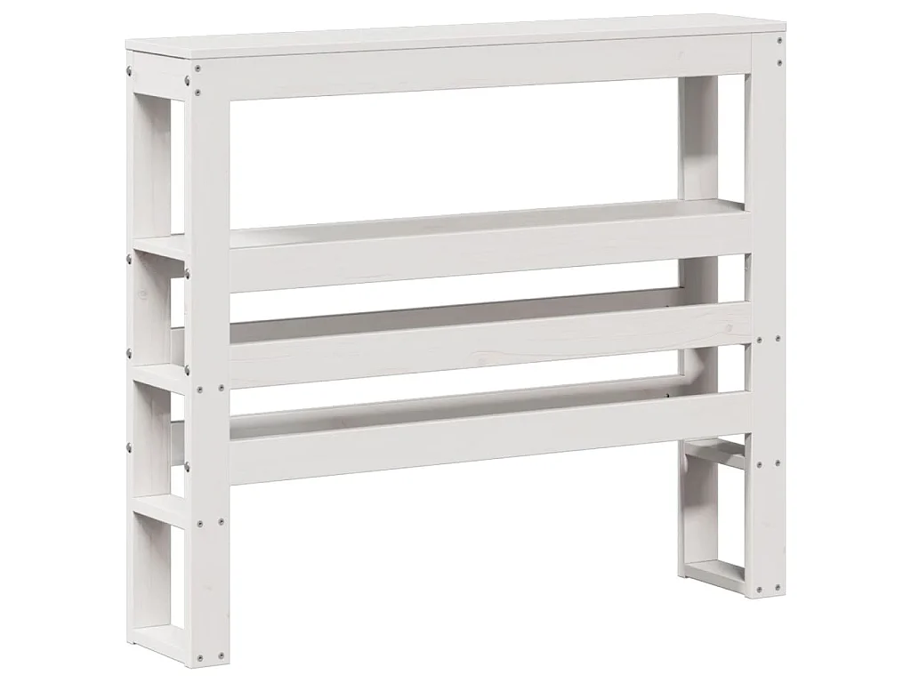 Hoofdbord met schappen 90 cm massief grenenhout wit