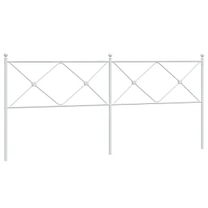 Vervangend hoofdbord 193 cm metaal wit