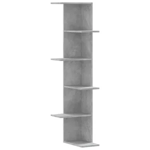 Hoekwandschap 36,5×36,5×140 cm bewerkt hout betongrijs Hoekwandschap 36,5×36,5×140 cm bewerkt hout betongrijs