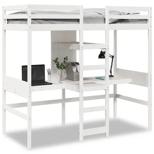 Hoogslaper zonder matras massief grenenhout wit 80×200 cm Hoogslaper zonder matras massief grenenhout wit 80×200 cm