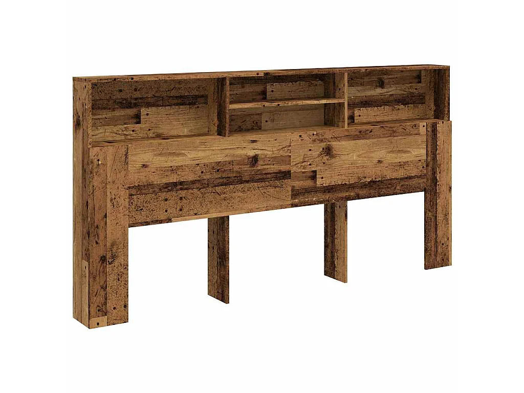 Hoofdbordkast 200x19x103,5 cm bewerkt hout oud houtkleurig