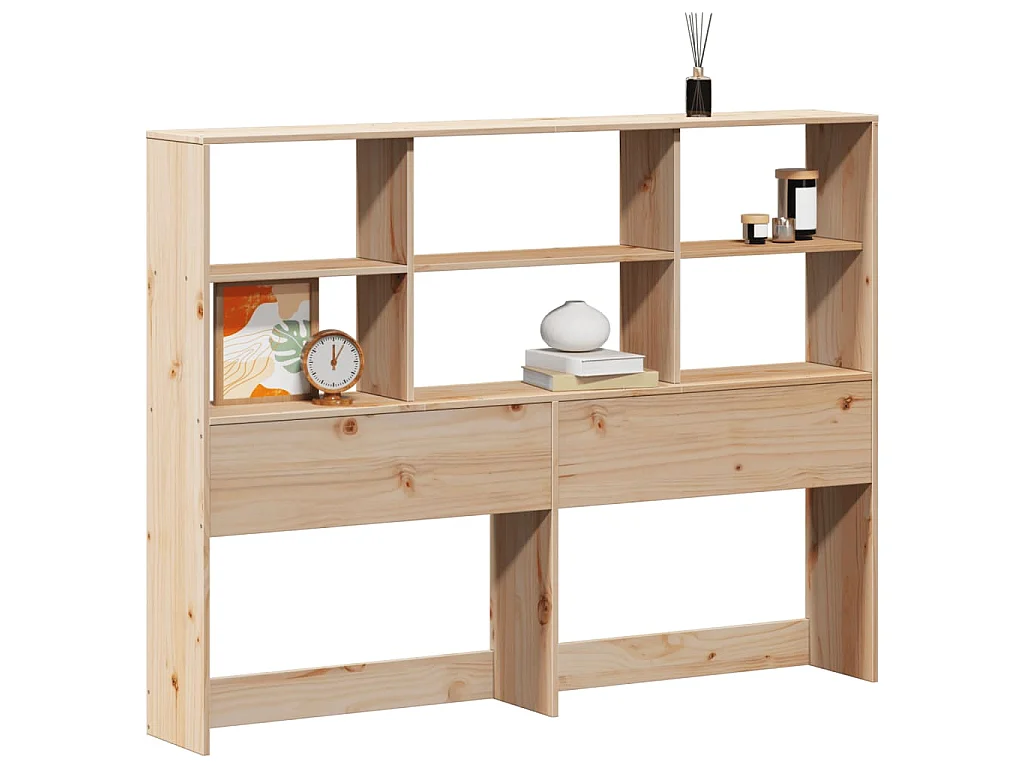 Hoofdbord met opbergruimte 140 cm massief grenenhout