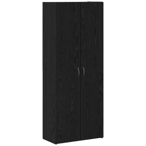 Kantoorkast Zwart Eiken 60 x 32 x 152,5 cm Bewerkt hout Kantoorkast Zwart Eiken 60 x 32 x 152,5 cm Bewerkt hout