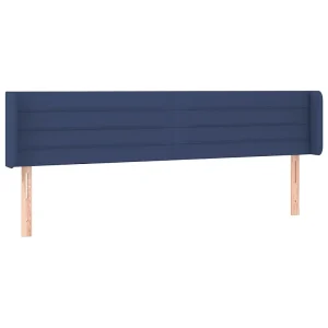 Hoofdbord met randen 163x16x78/88 cm stof blauw Hoofdbord met randen 163x16x78/88 cm stof blauw
