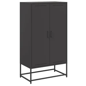 Hoge kast 68,5×38,5×123,5 cm staal zwart Hoge kast 68,5×38,5×123,5 cm staal zwart