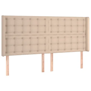 Hoofdbord met randen 163x16x118/128cm kunstleer cappuccinokleur Hoofdbord met randen 163x16x118/128cm kunstleer cappuccinokleur