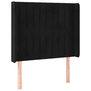 Hoofdbord met randen 93x16x118/128 cm fluweel zwart Hoofdbord met randen 93x16x118/128 cm fluweel zwart
