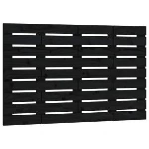 Hoofdbord wandmontage 106x3x63 cm massief grenenhout zwart Hoofdbord wandmontage 106x3x63 cm massief grenenhout zwart