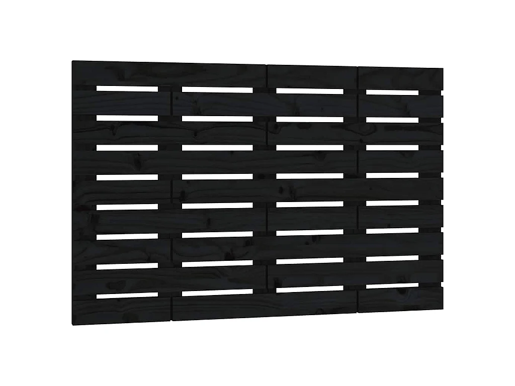 Hoofdbord wandmontage 106x3x63 cm massief grenenhout zwart