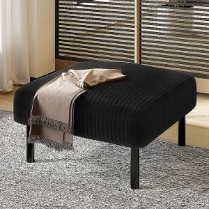 Hoogwaardige barkruk corduroy metalen frame ultiem comfort veelzijdig voetsteun poef tafel snelle montage zwart Hoogwaardige barkruk corduroy metalen frame ultiem comfort veelzijdig voetsteun poef tafel snelle montage zwart
