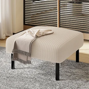 Hoogwaardige kruk corduroy metalen structuur ultiem comfort veelzijdig voetensteun poef tafel snelle montage beige Hoogwaardige kruk corduroy metalen structuur ultiem comfort veelzijdig voetensteun poef tafel snelle montage beige
