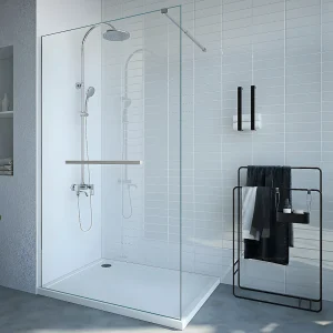 Inloopdouchescherm met handdoekstang – 120 x 200 cm – Chroom – Gehard glas – Koop nu