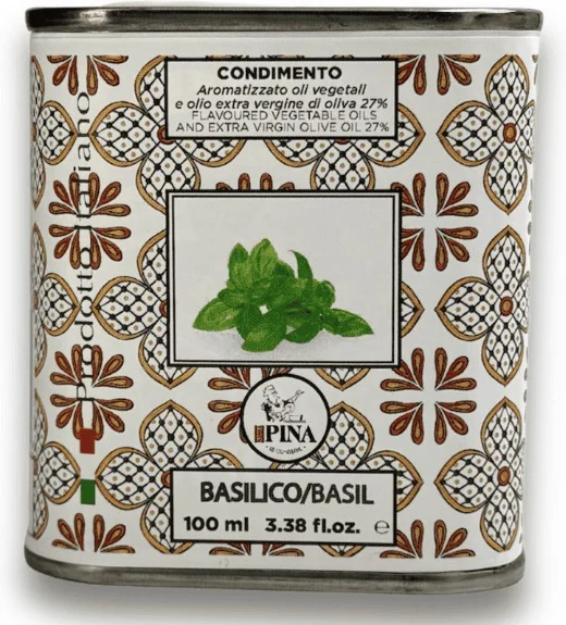 Maioliche condimento olijfolie in blik Basilico 100 ml