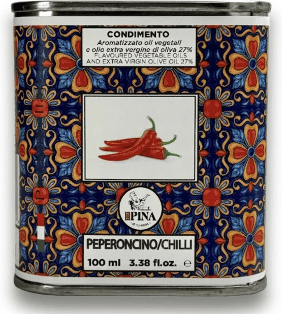 Maioliche condimento olijfolie in blik Chili 100 ml