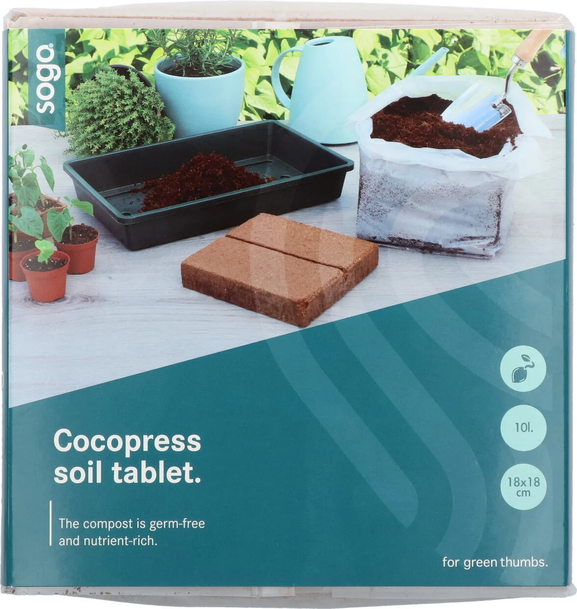 Sogo cocopress aardetabletten 18 x 18 cm 10 liter