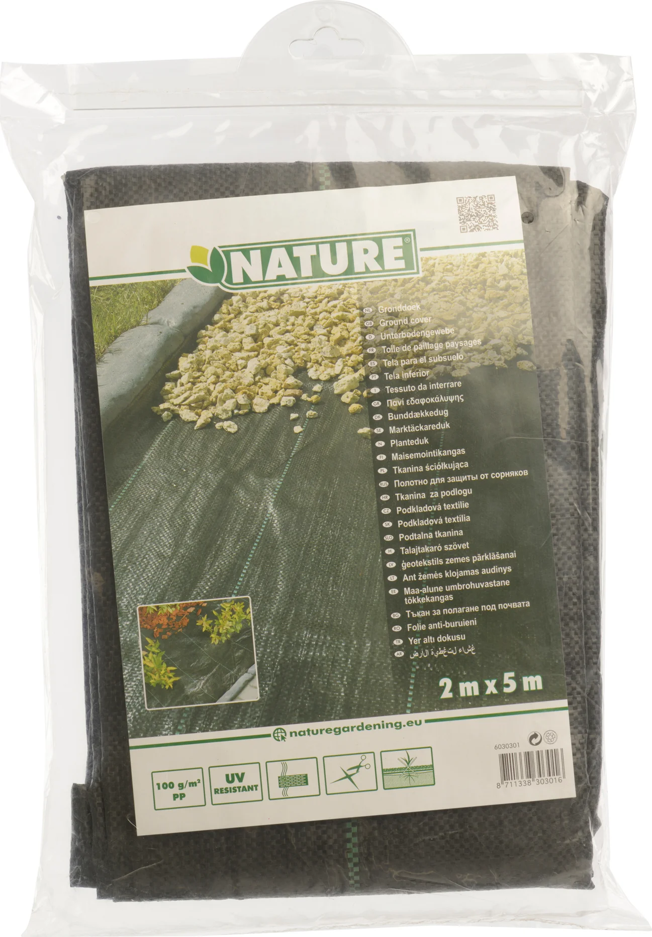Nature gronddoek 2 m x 5 m zwart