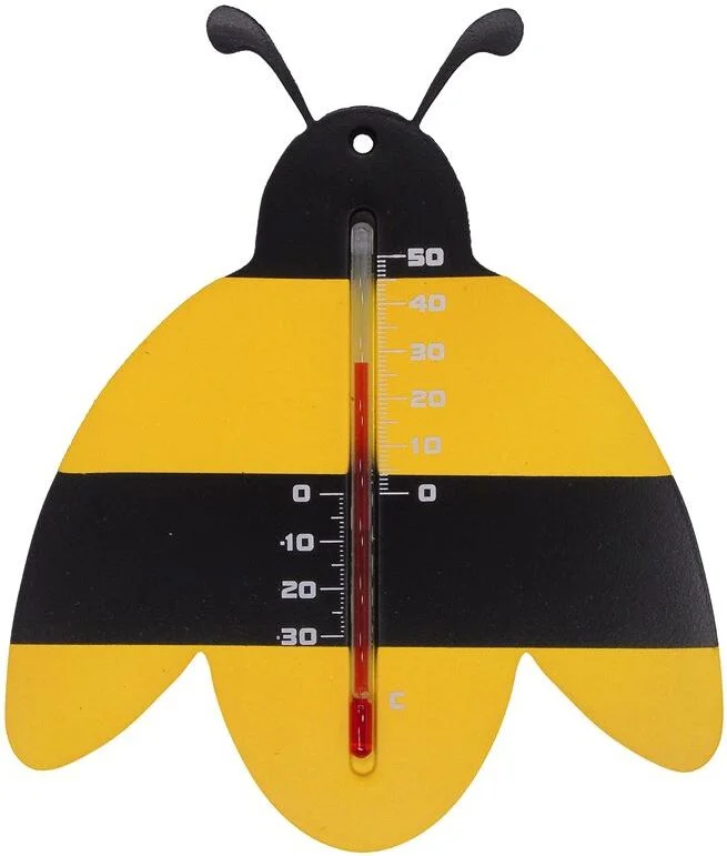 Nature muurthermometer zwart/geel bij