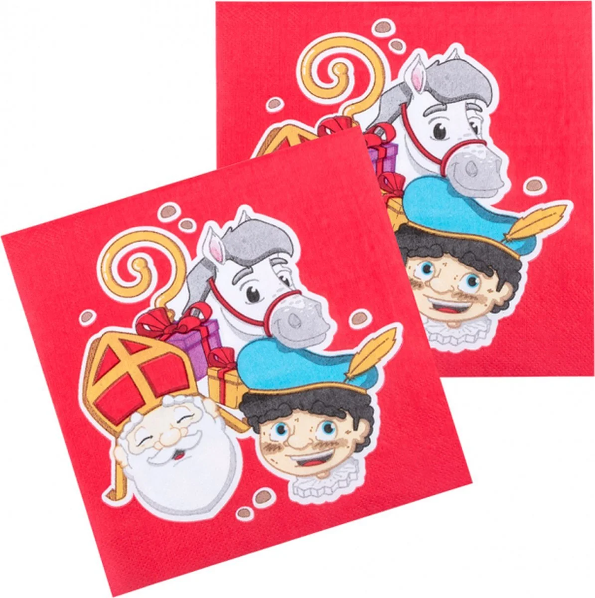 Servet sinterklaas rood 33 x 33 cm 20 stuks