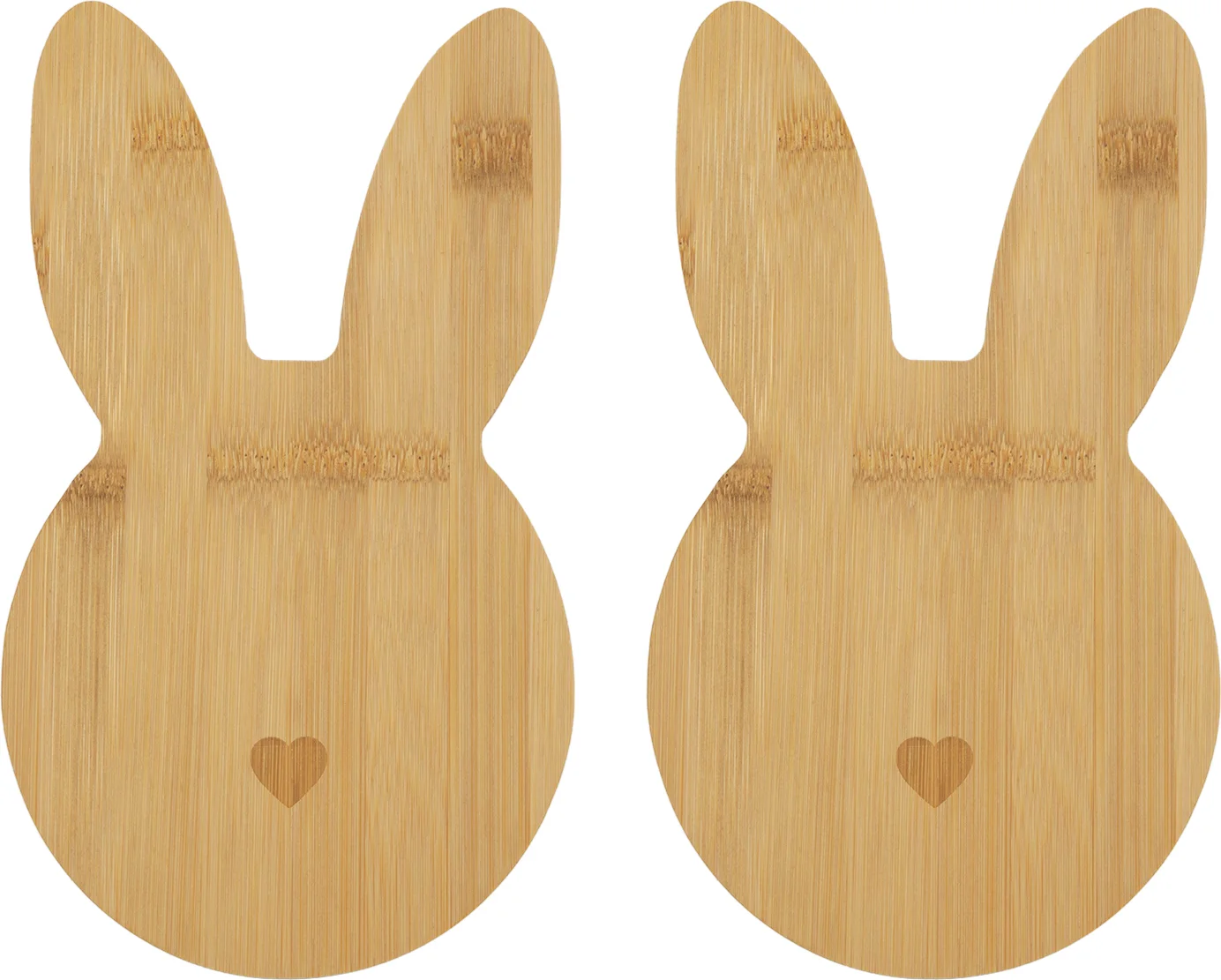 Serveerplank paashaas naturel 24 x 14 x 1 cm 2 stuks
