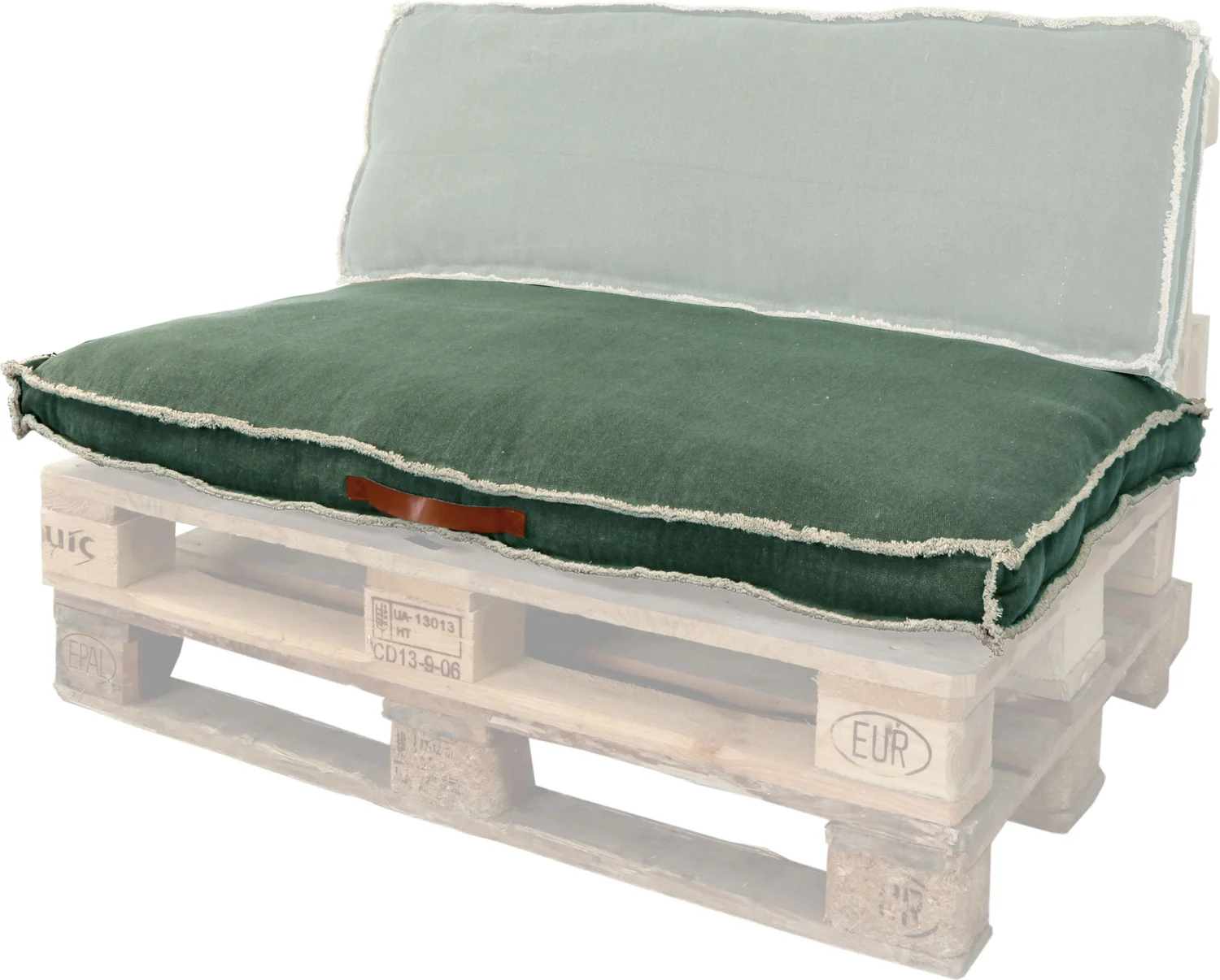 Unique Living palletkussen Manouk groen 120 x 80 x 8 cm