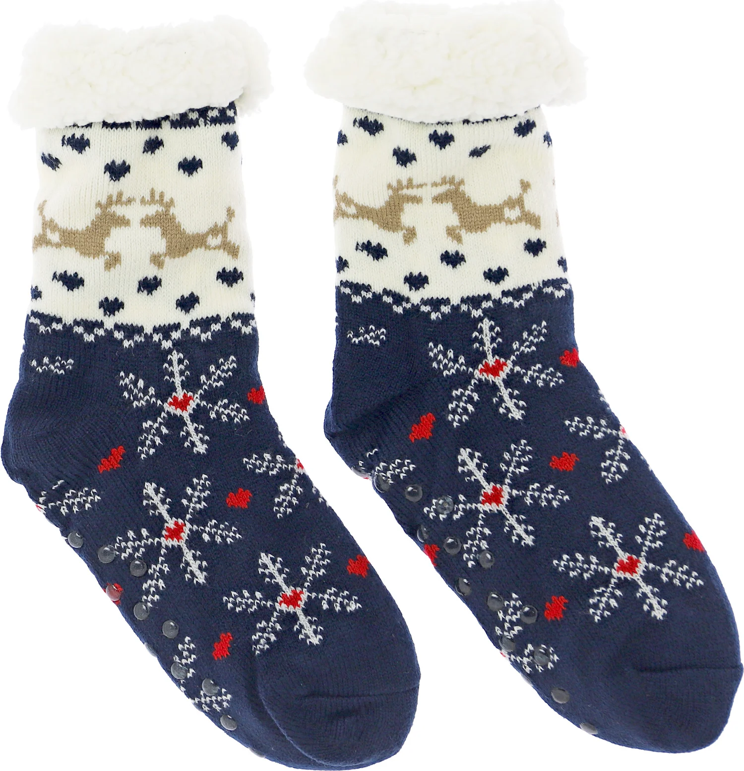 Unique Living kerstsokken Reindeer blauw M