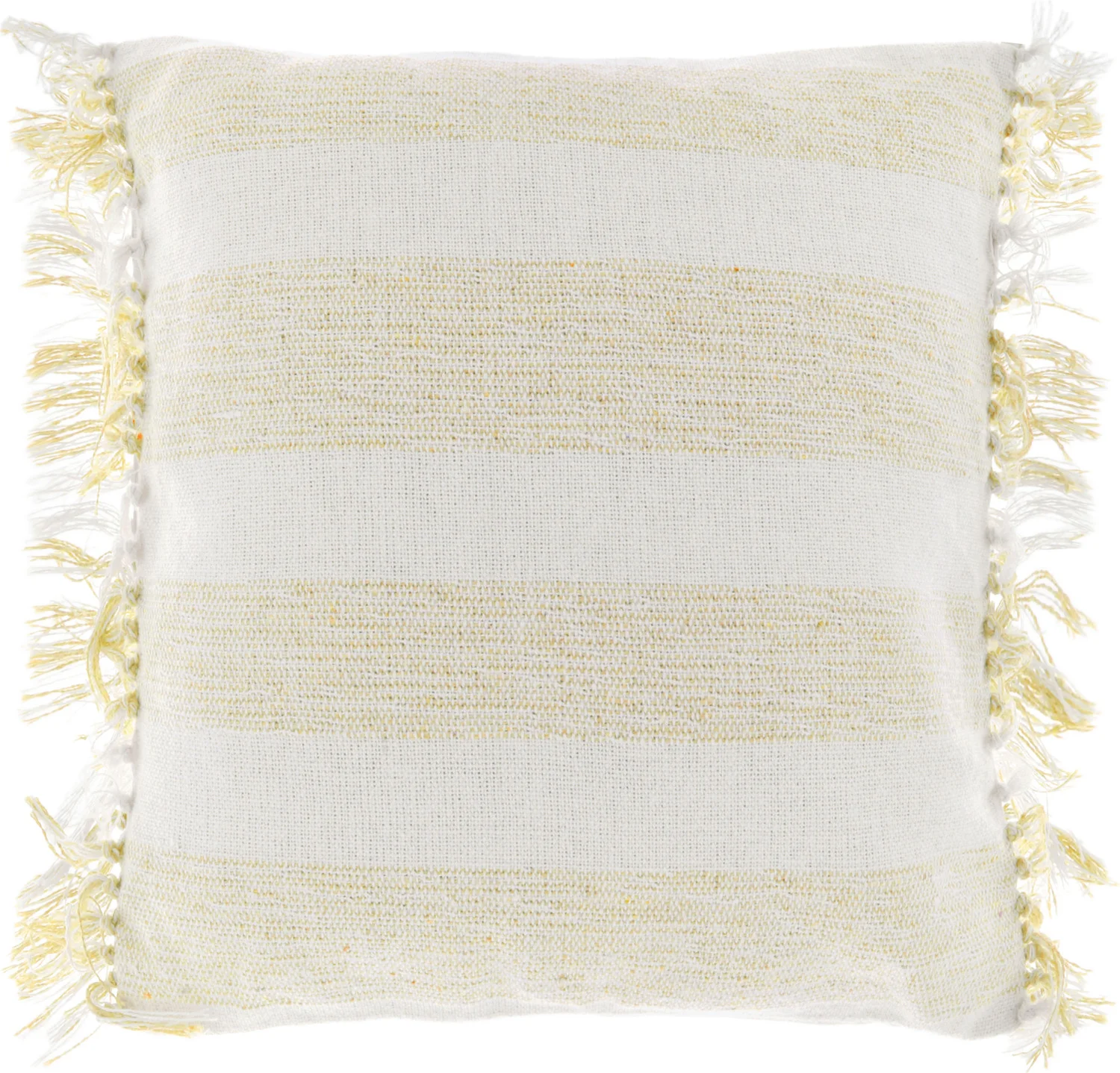 Unique Living sierkussen bossy geel / wit 45 x 45 x 7 cm