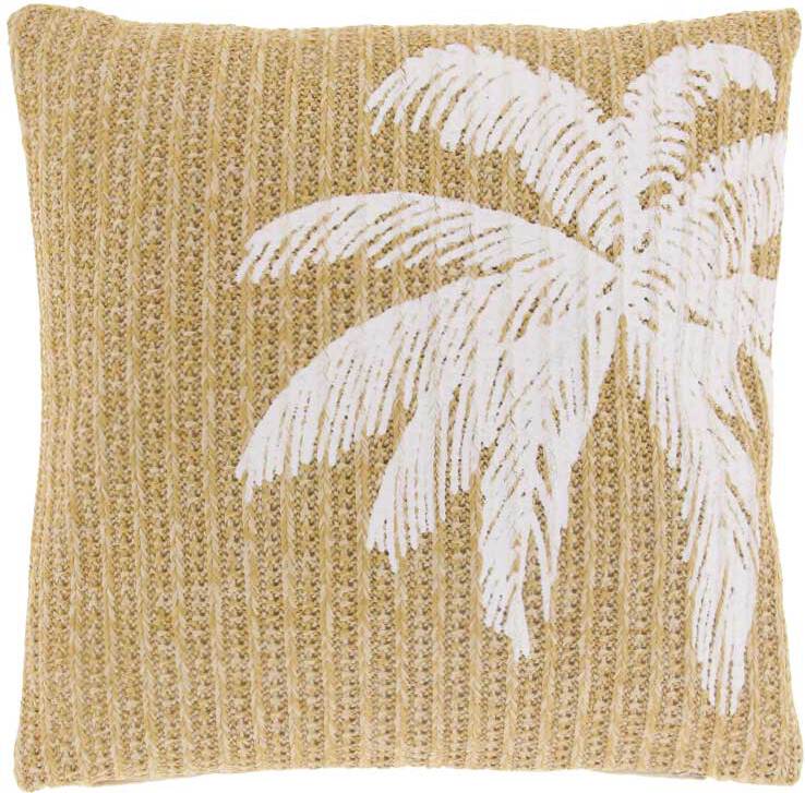 Unique Living sierkussen Summer palm naturel / wit 45 x 45 cm