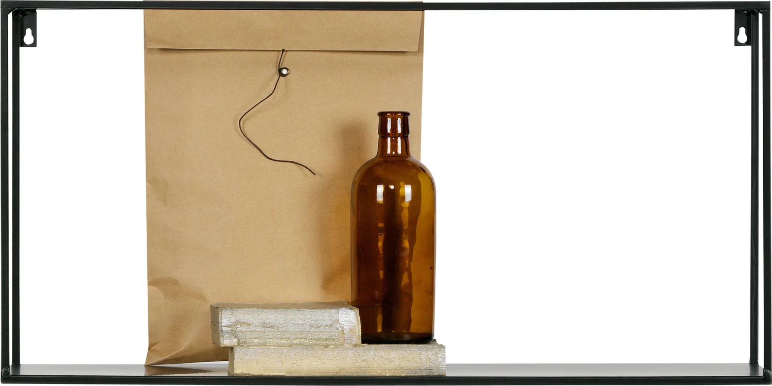 WOOOD wandplank zwart 35 x 70 x 20 cm
