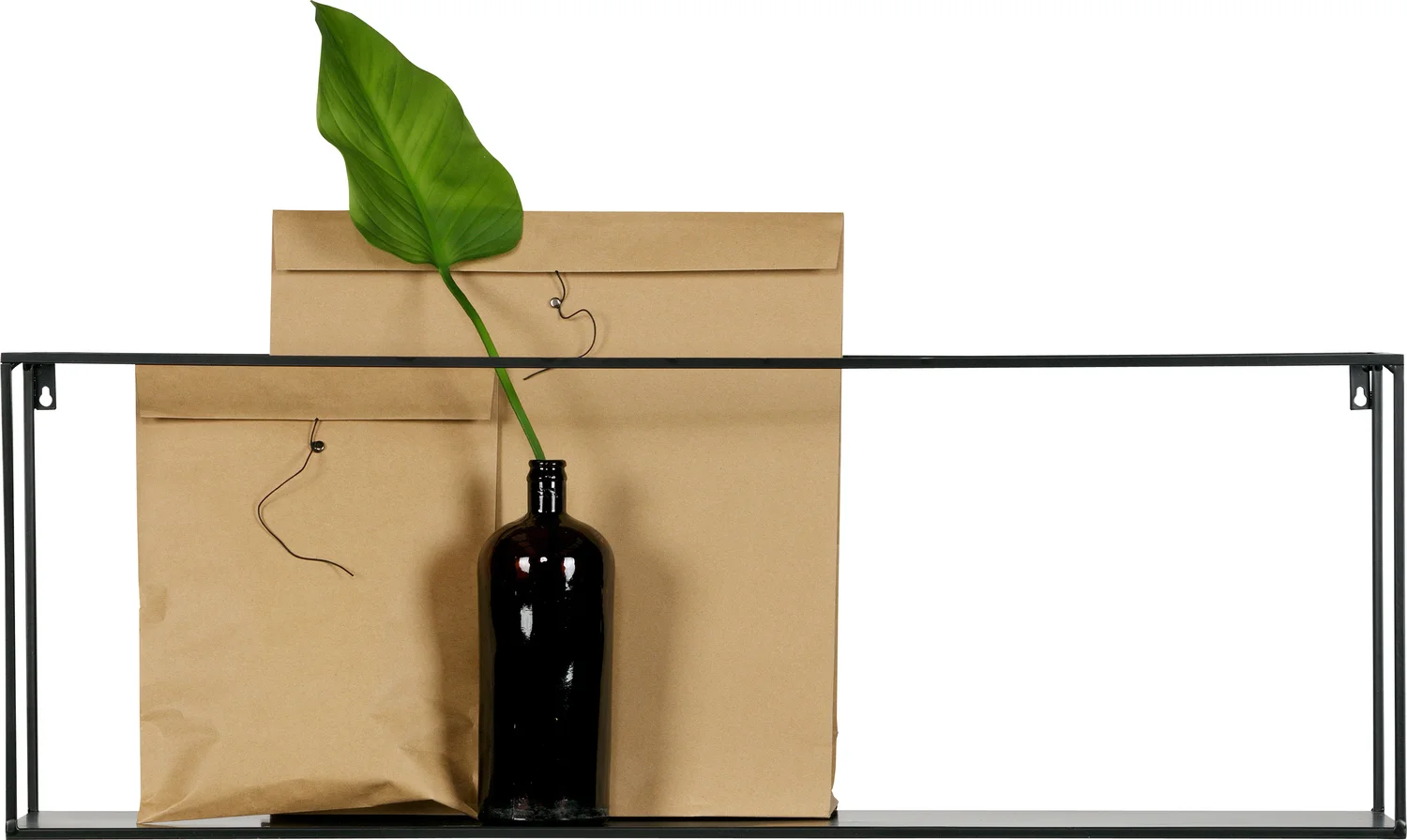 WOOOD wandplank zwart 35 x 100 x 20 cm