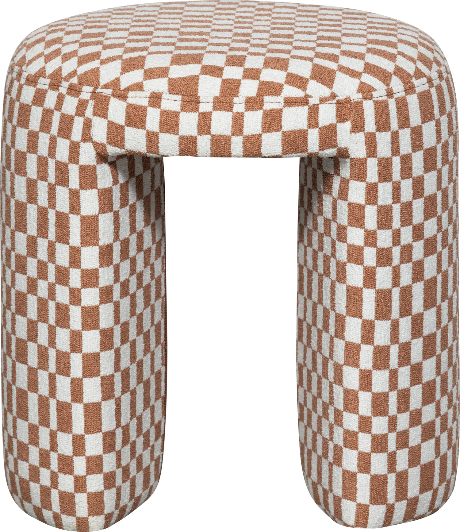 WOOOD kruk Charlie oranje / wit D 45 H 47 cm