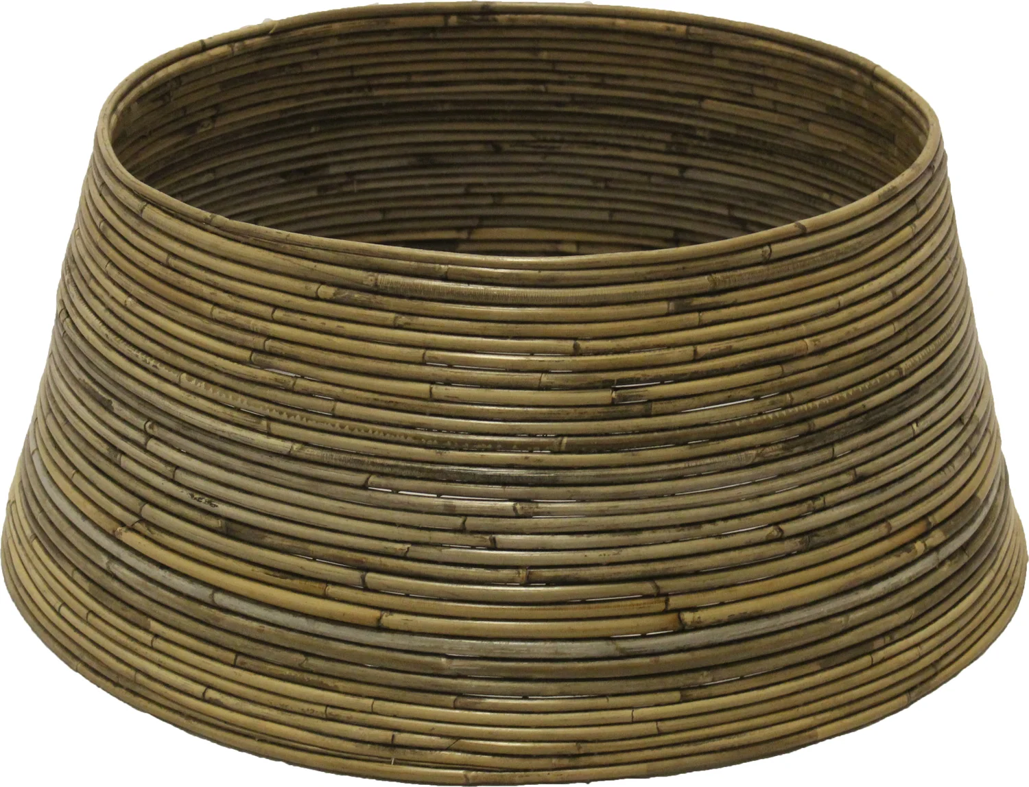 Van der Leeden kerstboommand rotan bruin D60 H26 cm