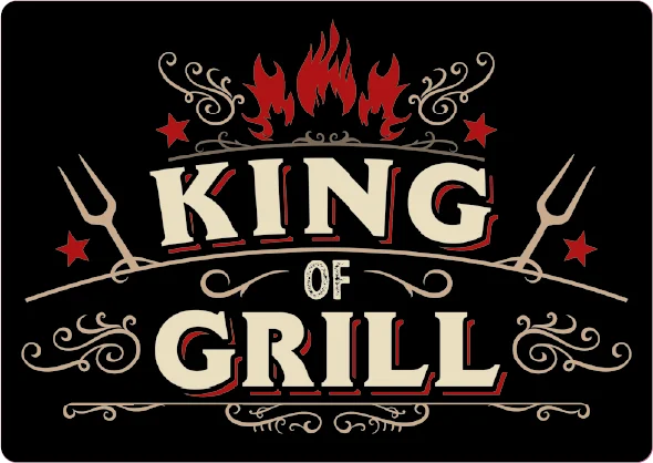 Plenty Gifts tuin wanddecoratie Blik King of grill zwart 14,8 x 21 x 0,5 cm