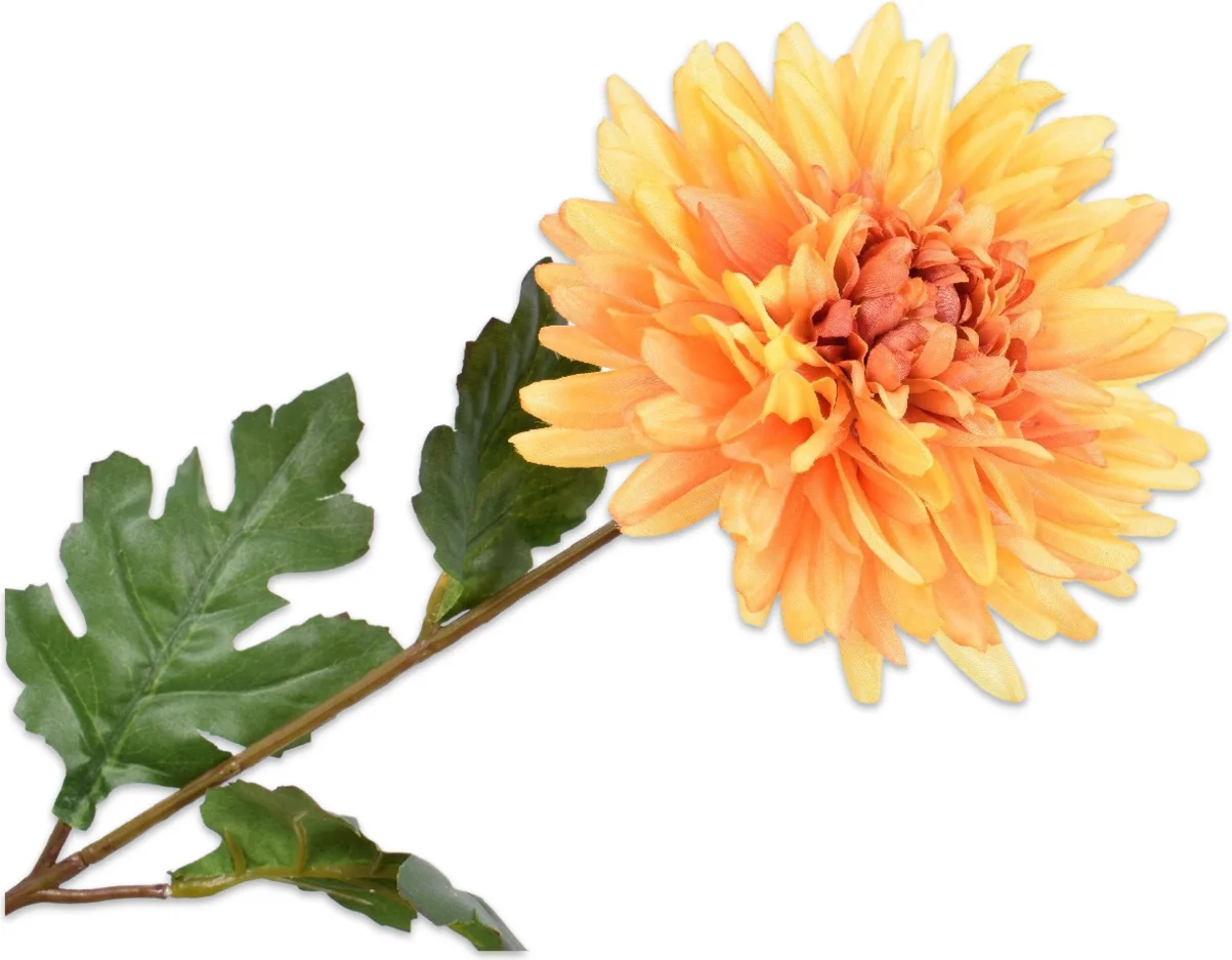 Silk-Ka kunstbloem Dahlia geel 62 cm