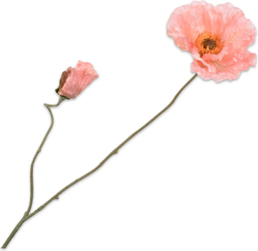 Silk-ka kunstbloem Klaproos lichtroze 75 cm