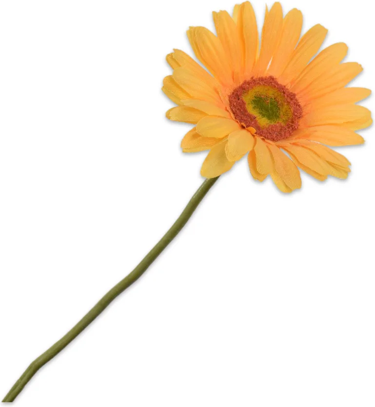Silk-Ka kunstbloem Gerbera geel 61 cm