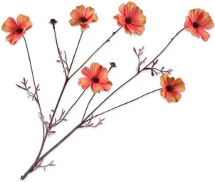 Silk-ka kunstbloem Cosmea oranje / rood 77 cm